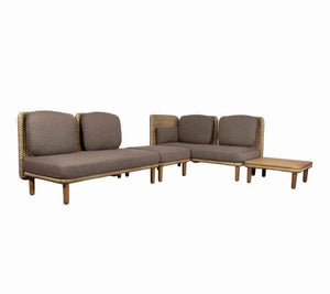 Cane-Line Arch Corner Sofa W/Low Backrest & Table-Natural/Taupe Cane-line Flat Weave