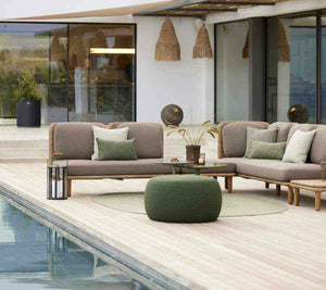 Cane-Line Arch Corner Sofa W/Low Backrest & Table-