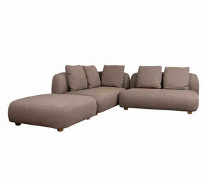 Cane-Line Capture Corner Sofa W/Chaise Lounge-Taupe Cane-line AirTouch