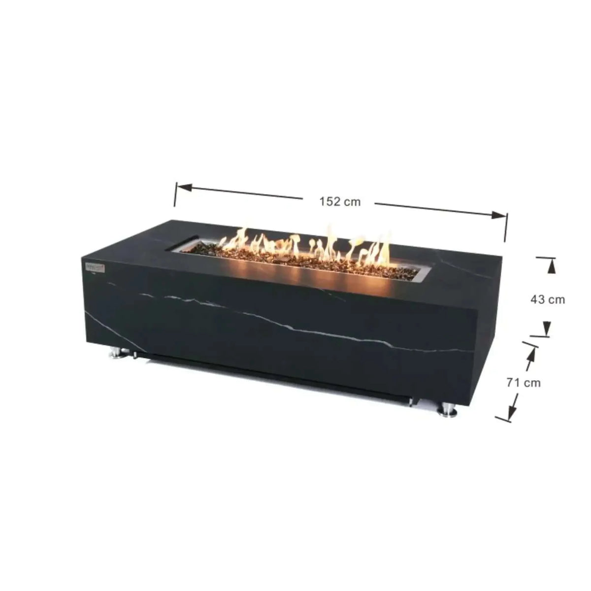 Elementi Plus Varna Marble Porcelain Fire Table