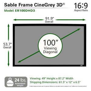 Elite Screens Sable Frame CineGrey 3D Series
