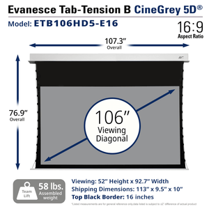 Elite Screens Evanesce Tab-Tension B Cinegrey 5D
