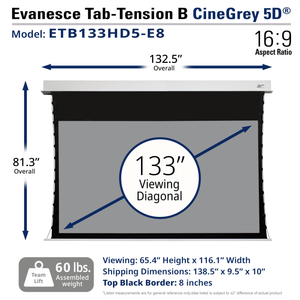 Elite Screens Evanesce Tab-Tension B Cinegrey 5D