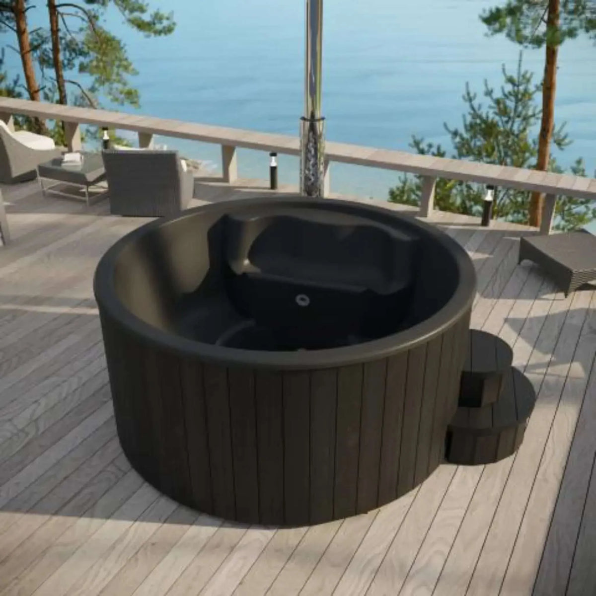 SaunaLife Model S4 Wood-Fired Hot Tub-