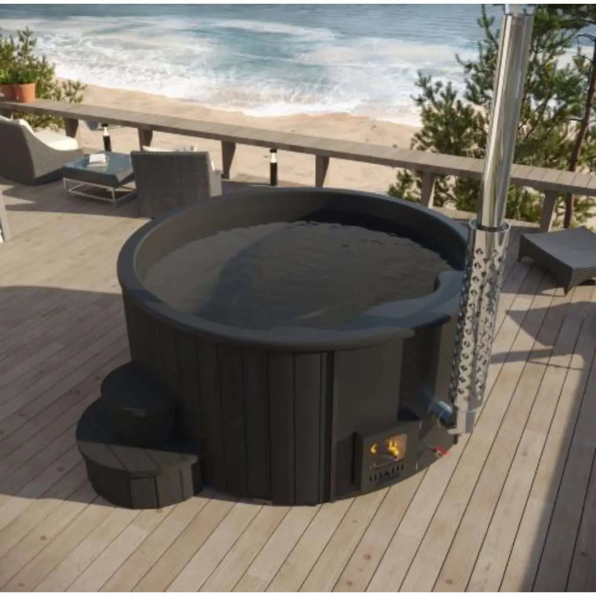 SaunaLife Model S4 Wood-Fired Hot Tub-