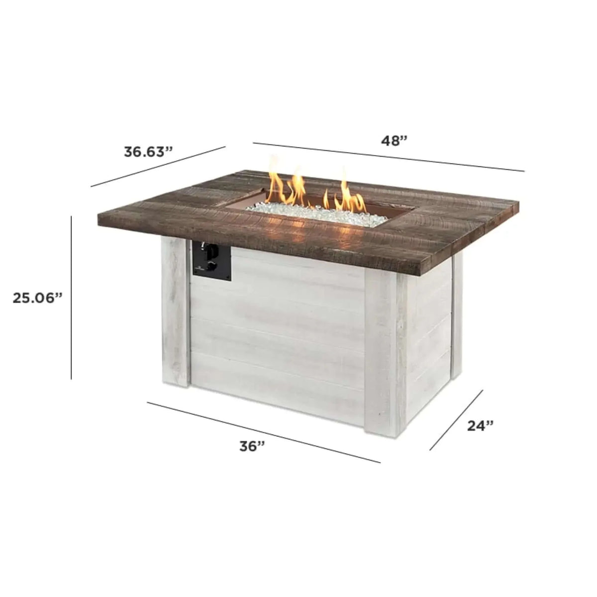 Outdoor GreatRoom Alcott Rectangular Gas Fire Pit Table-Natural Gas