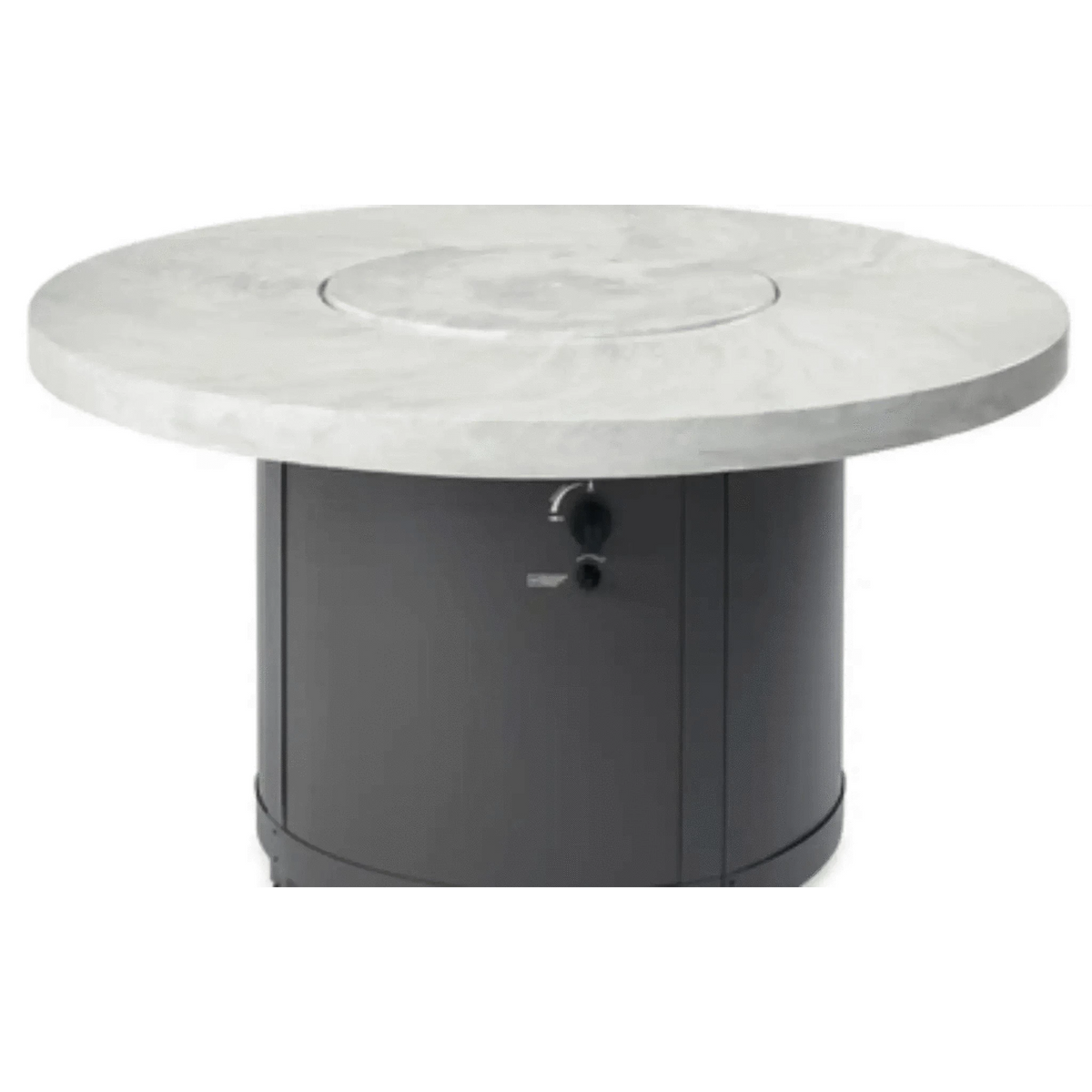 Outdoor GreatRoom Beacon Round Gas Fire Pit Table-White Onyx