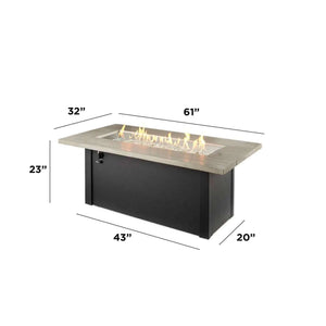 Outdoor GreatRoom Cedar Ridge Linear Gas Fire Pit Table-