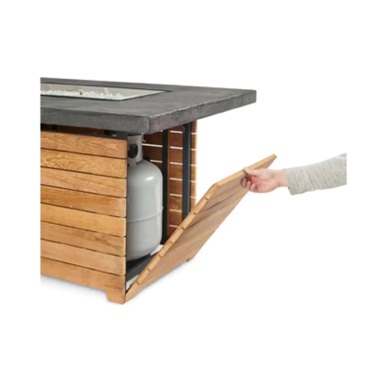 Outdoor GreatRoom Darien Rectangular Gas Fire Pit Table-Everblend