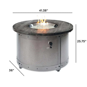 Outdoor GreatRoom Edison Round Gas Fire Pit Table-Liquid Propane