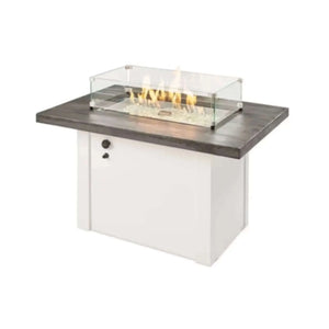 Outdoor GreatRoom Havenwood Rectangular Gas Fire Pit Table-Stone Grey/White