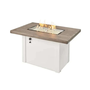 Outdoor GreatRoom Havenwood Rectangular Gas Fire Pit Table-Driftwood/White