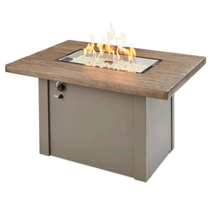 Outdoor GreatRoom Havenwood Rectangular Gas Fire Pit Table-Stone Grey/White