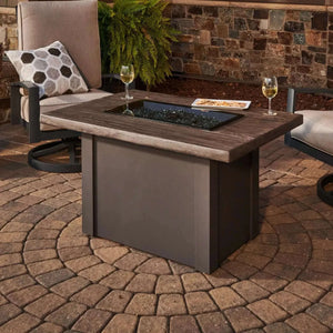 Outdoor GreatRoom Havenwood Rectangular Gas Fire Pit Table-Stone Grey/White