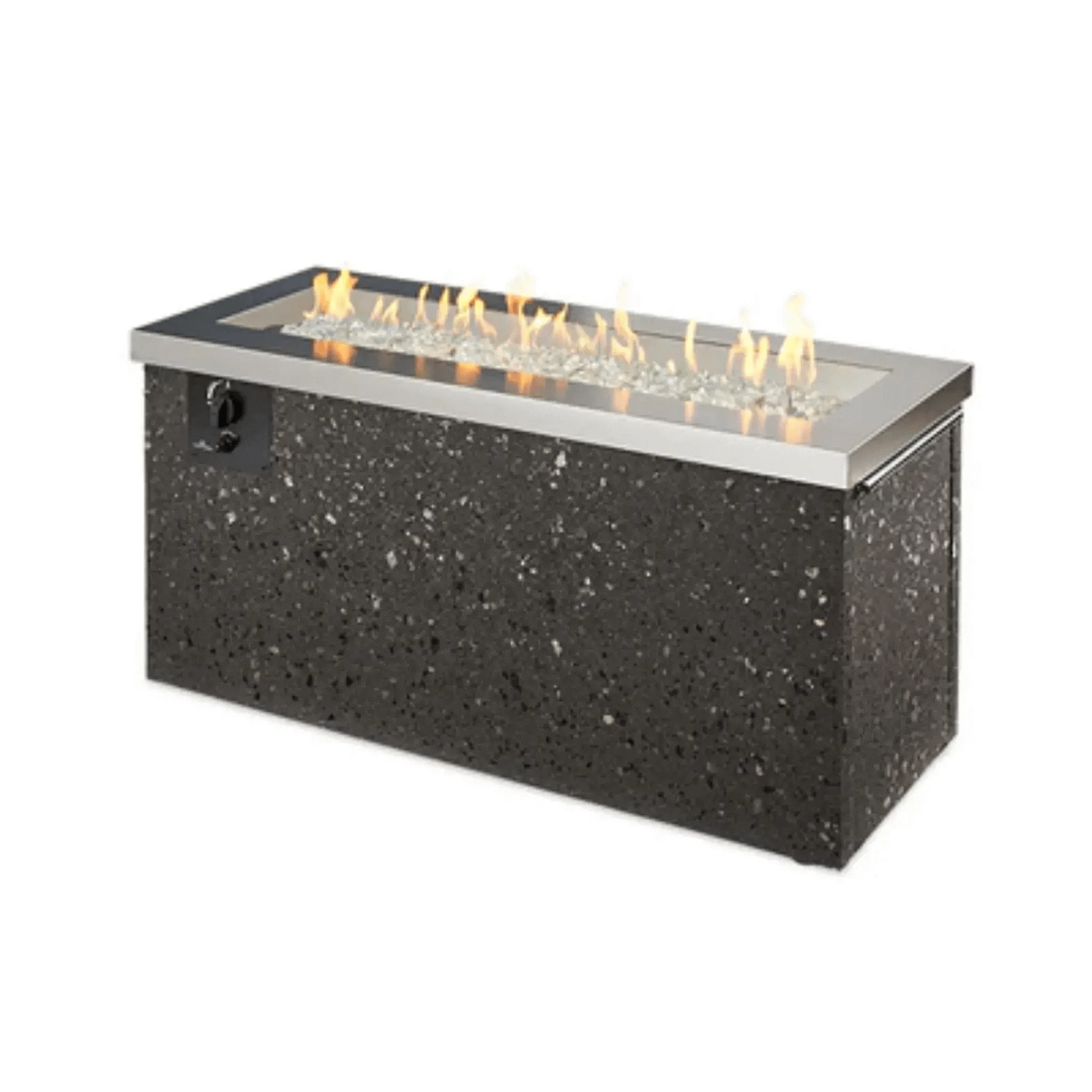 Outdoor GreatRoom Key Largo Linear Gas Fire Pit Table-Stainless Steel