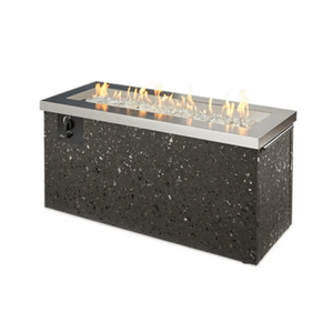 Outdoor GreatRoom Key Largo Linear Gas Fire Pit Table-Stainless Steel