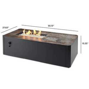 Outdoor GreatRoom Kinney Rectangular Gas Fire Pit Table-