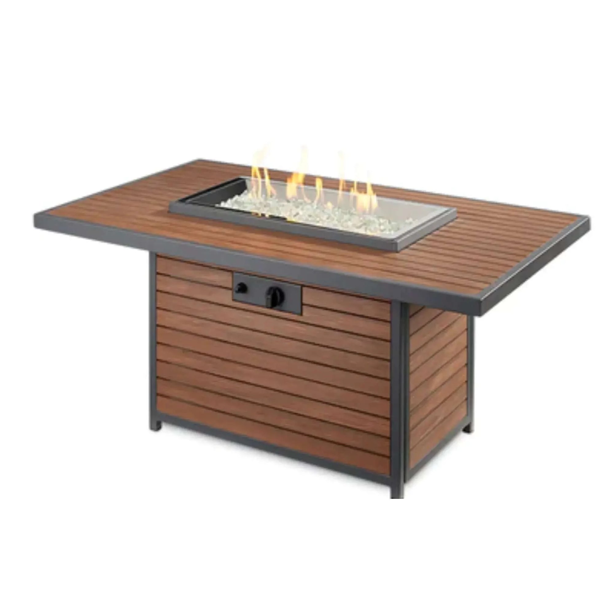 Outdoor GreatRoom Kenwood Rectangular Chat Height Gas Fire Pit Table-Liquid Propane