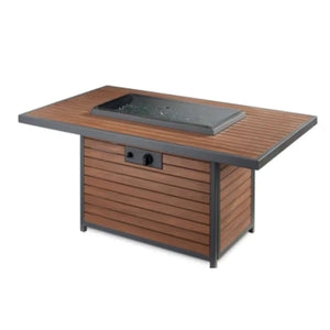 Outdoor GreatRoom Kenwood Rectangular Chat Height Gas Fire Pit Table-Natural Gas