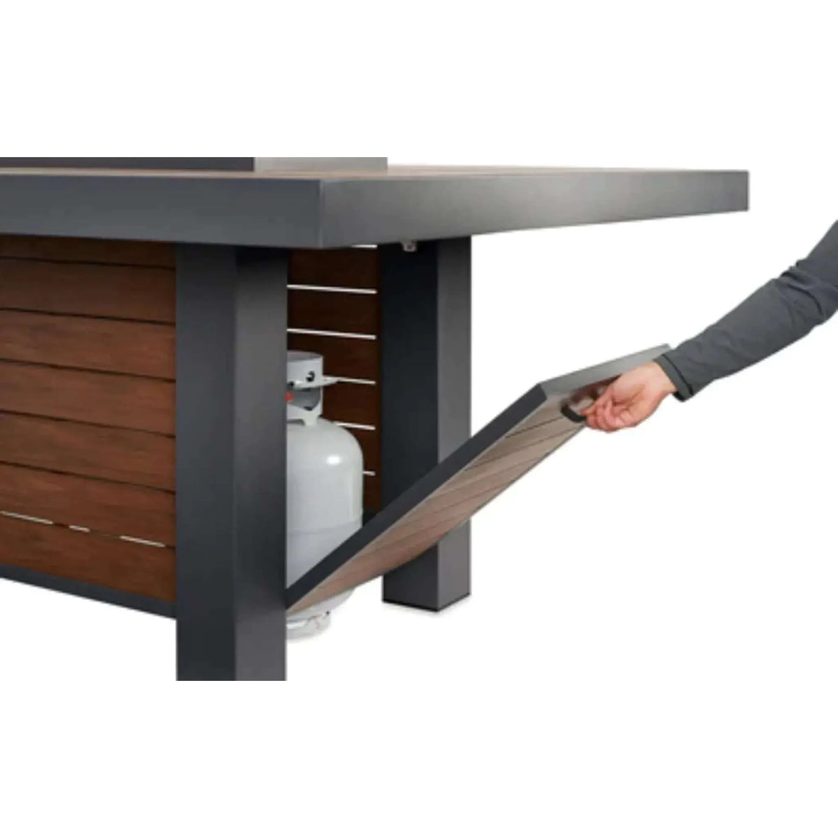 Outdoor GreatRoom Kenwood Linear Dining Height Gas Fire Pit Table-Natural Gas