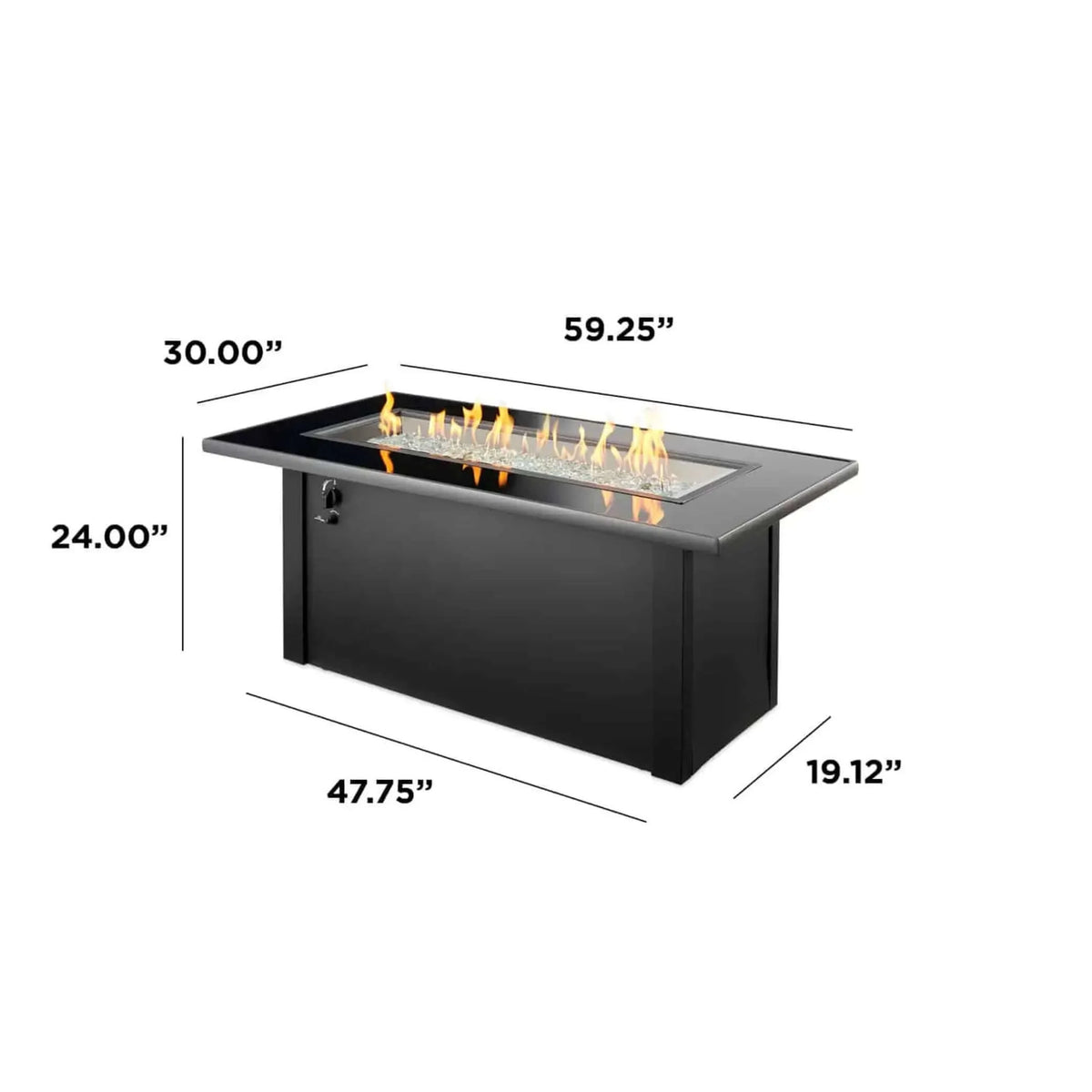 Outdoor GreatRoom Monte Carlo Linear Gas Fire Pit Table-Natural Gas