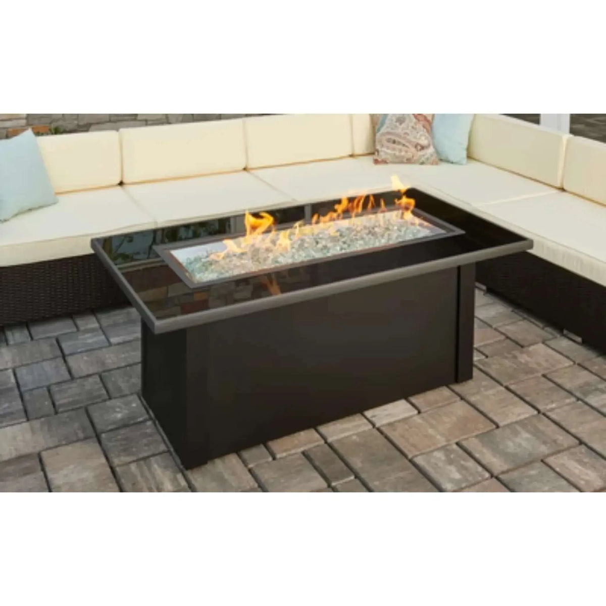 Outdoor GreatRoom Monte Carlo Linear Gas Fire Pit Table-Liquid Propane