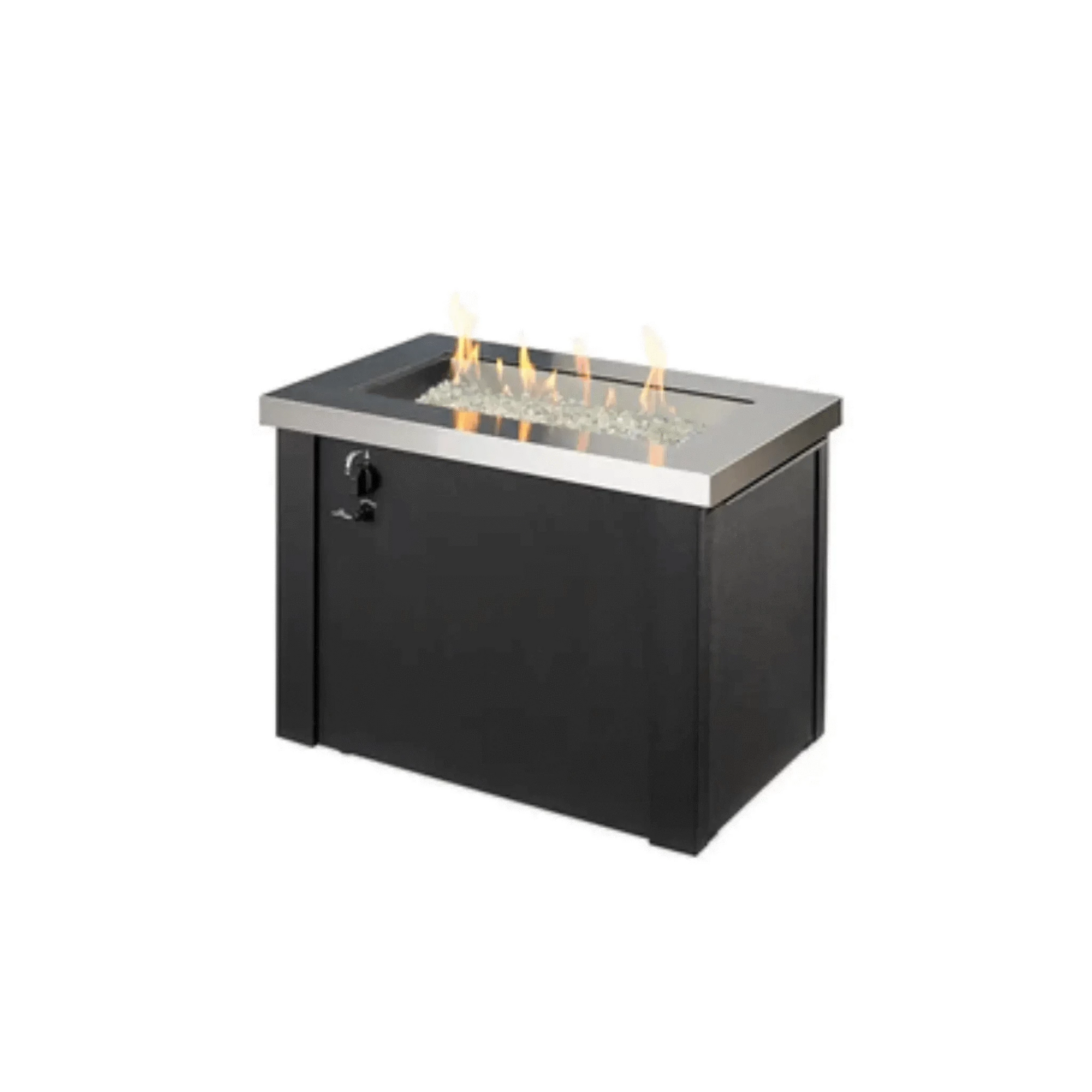 Outdoor GreatRoom Stainless Steel Providence Rectangular Gas Fire Pit Table-Liquid Propane