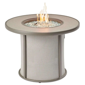 Outdoor GreatRoom Stonefire Round Gas Fire Pit Table-Grey