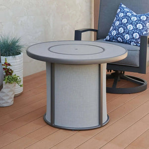 Outdoor GreatRoom Stonefire Round Gas Fire Pit Table-Brown