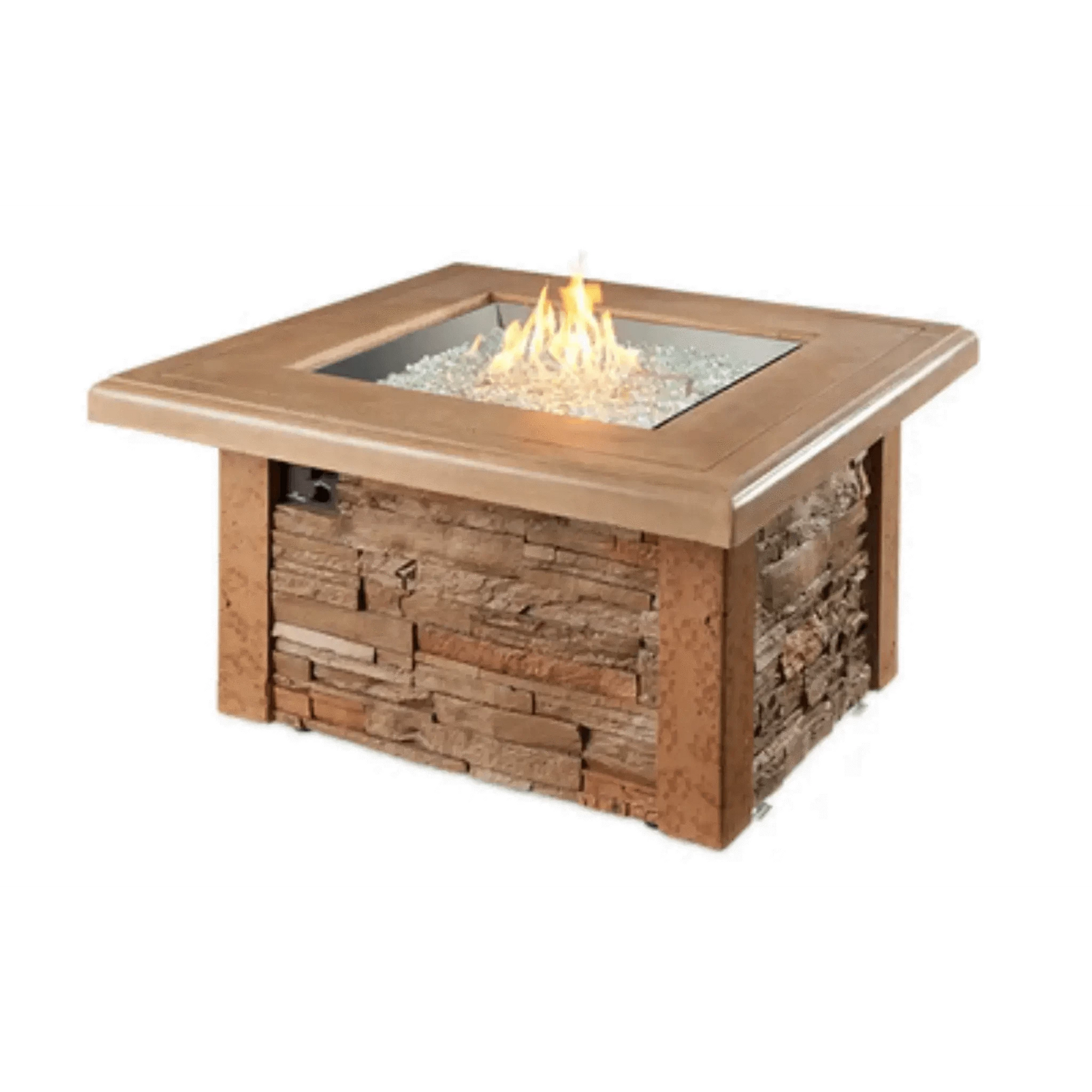 Outdoor GreatRoom Sierra Square Gas Fire Pit Table-Liquid Propane
