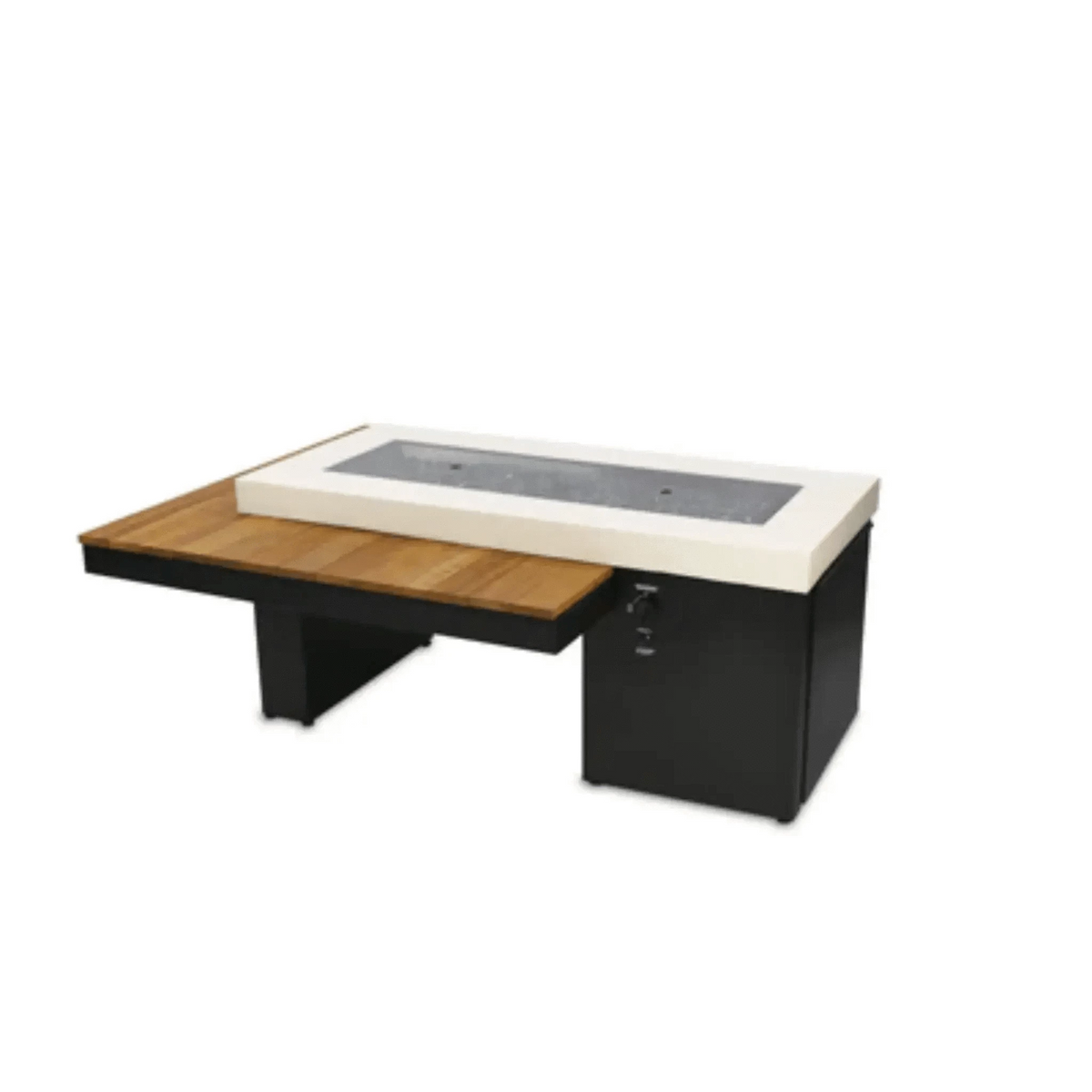 Outdoor GreatRoom Uptown Linear Gas Fire Pit Table-Iroko