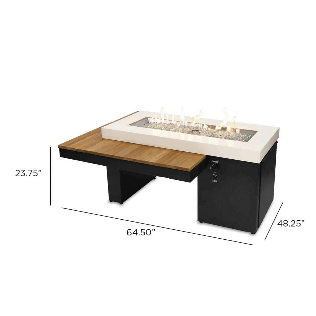 Outdoor GreatRoom Uptown Linear Gas Fire Pit Table-Black