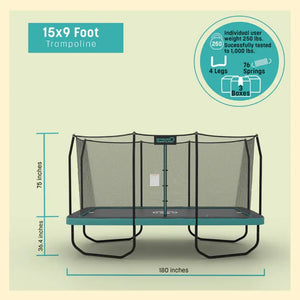 Skywalker Trampolines Signature Series 15'x9' Rectangle Outdoor Trampoline with Enclosure