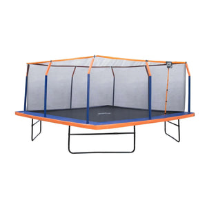 Machrus Upper Bounce Square Trampoline Set with Premium Enclosure and Safety Pad