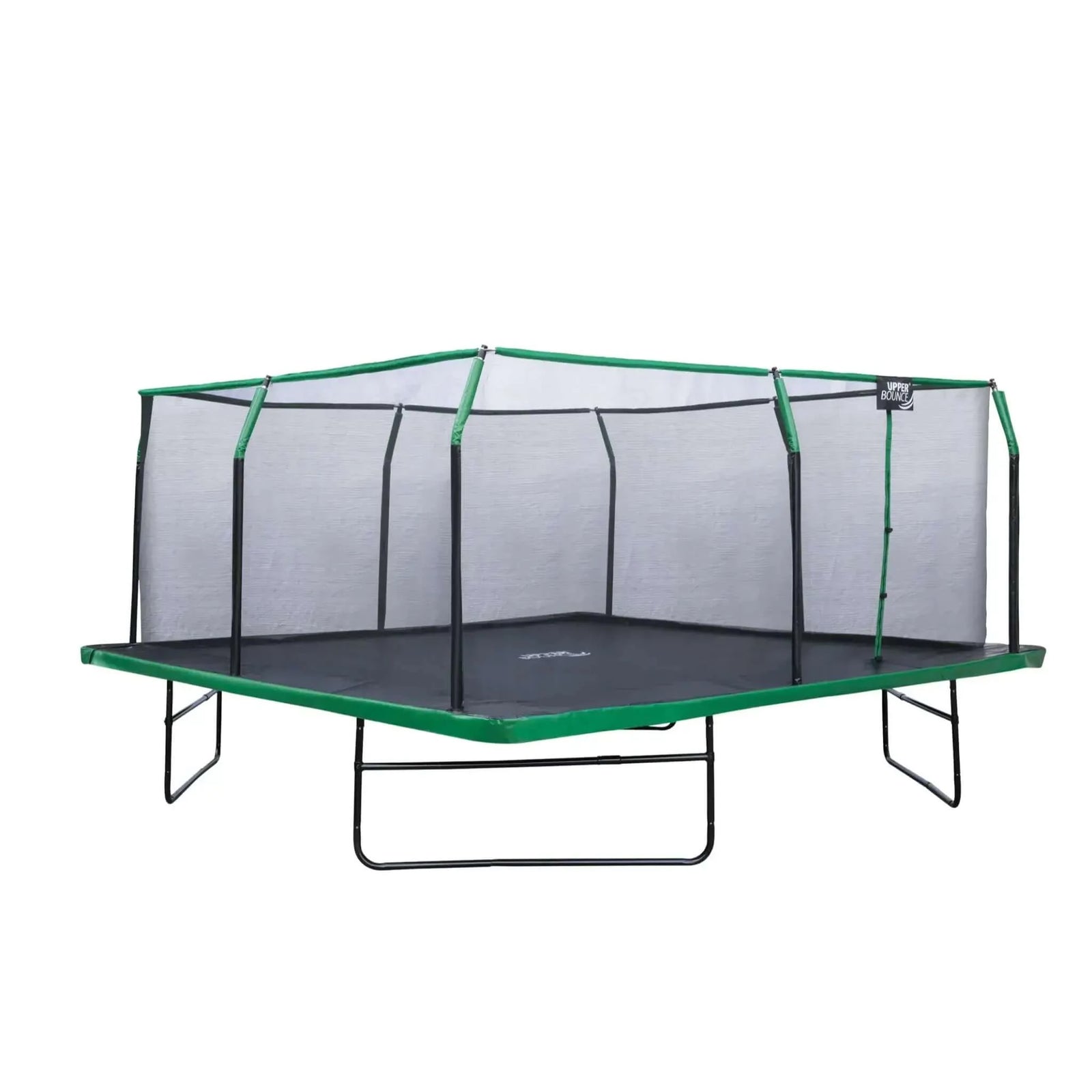 Machrus Upper Bounce Square Trampoline Set with Premium Enclosure and Safety Pad
