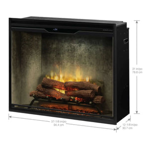 Dimplex Revillusion 36" Portrait Built-In Firebox with Front Glass and Plug Kit