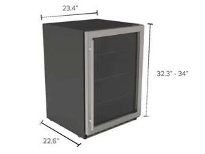 Summerset 24" 5.1c Outdoor Rated Fridge w/Glass Door and Glass Shelves