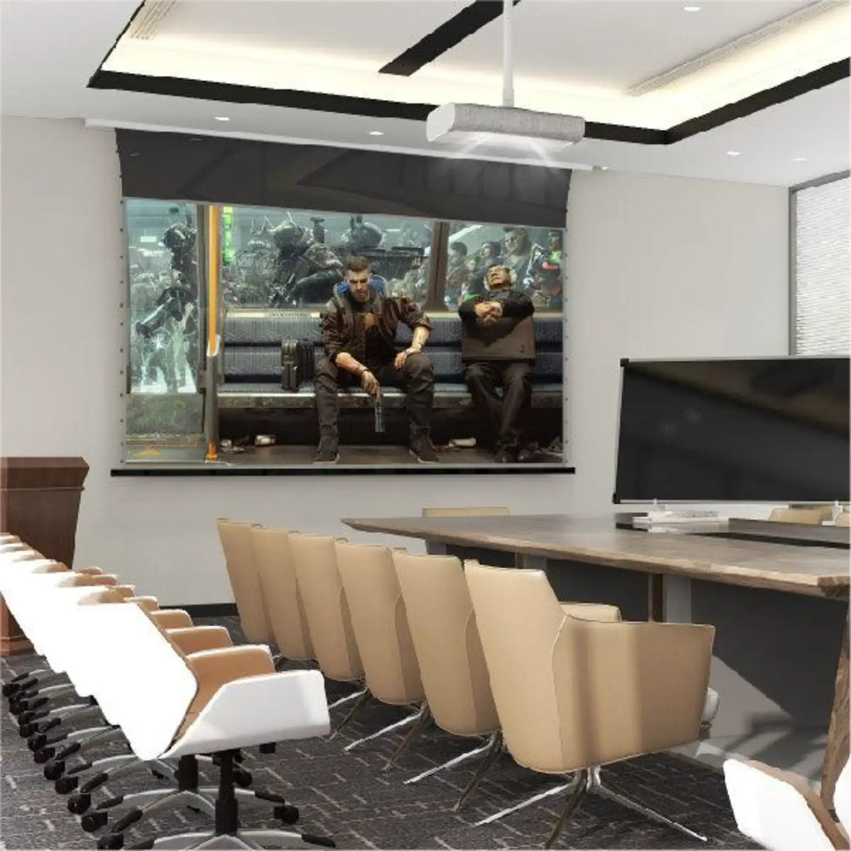 VIVIDSTORM PRO A Slimline Motorized Tension UST ALR Projector Screen