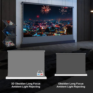 VIVIDSTORM S 3D ALR Motorized Tension Floor Rising 3D Obsidian Long Throw ALR Projector Screen