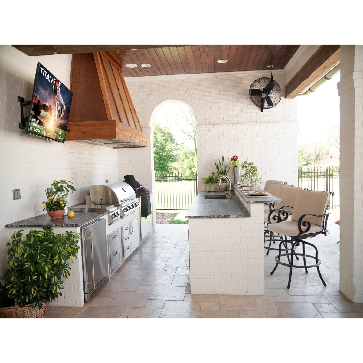 Titan Weatherproof Outdoor TV Full Sun S-200 QLED 4K Smart TV powered by Samsung Tizen SmartThings