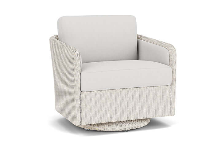 Lloyd Flanders Visions Swivel Glider Lounge Chair Antique White