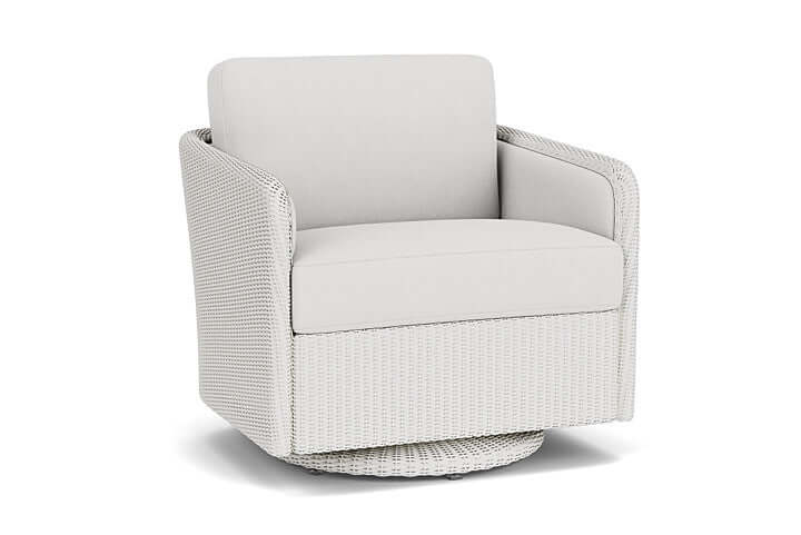 Lloyd Flanders Visions Swivel Glider Lounge Chair Matte White