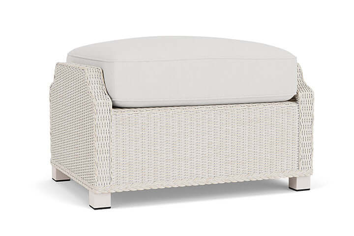 Lloyd Flanders Hamptons Ottoman Antique White