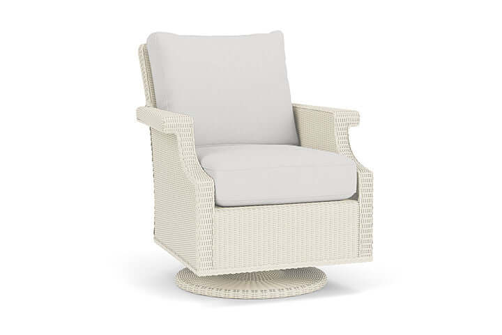 Lloyd Flanders Hamptons Swivel Rocker Lounge Chair Ivory