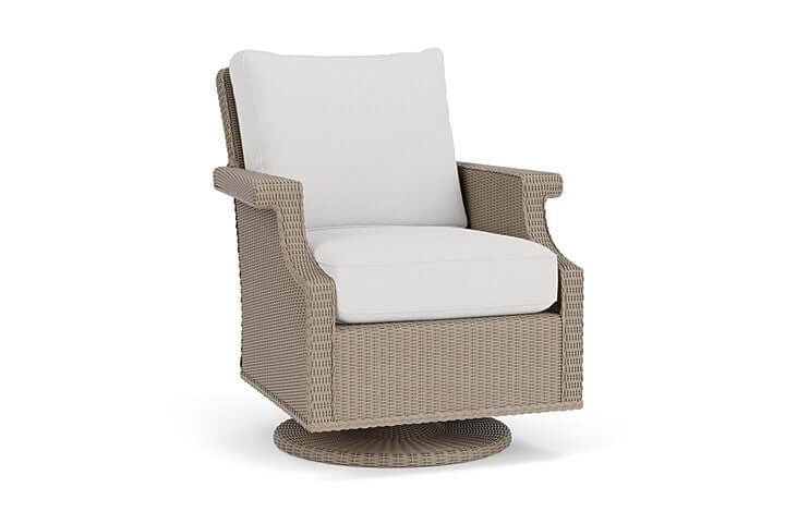 Lloyd Flanders Hamptons Swivel Rocker Lounge Chair French Beige