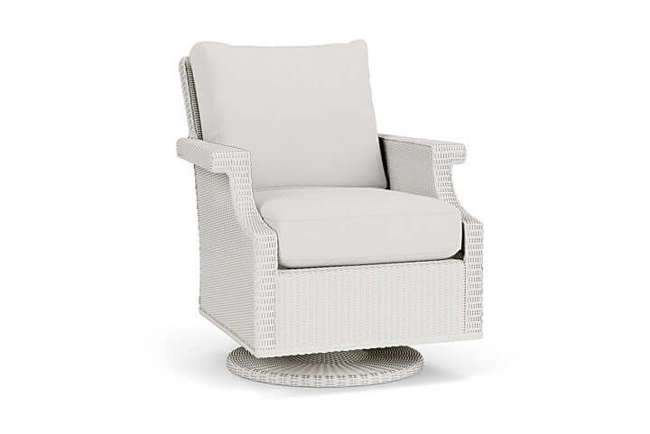 Lloyd Flanders Hamptons Swivel Rocker Lounge Chair Matte White
