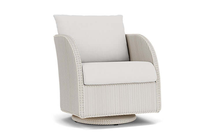 Lloyd Flanders Essence Swivel Glider Lounge Chair Antique White