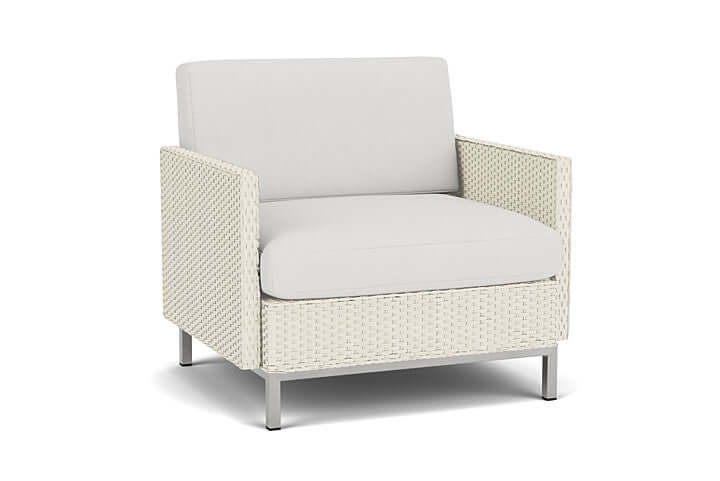 Lloyd Flanders Elements Lounge Chair with Loom Arms and Back Ivory