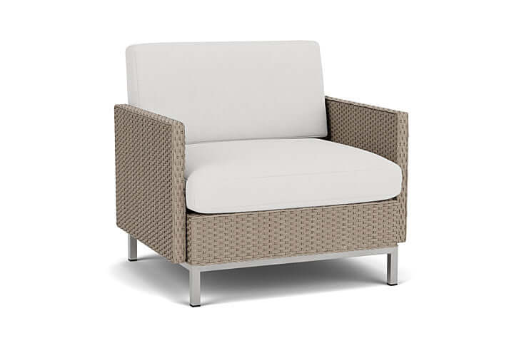 Lloyd Flanders Elements Lounge Chair with Loom Arms and Back French Beige