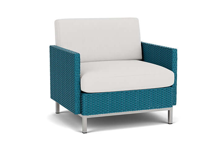 Lloyd Flanders Elements Lounge Chair with Loom Arms and Back Peacock